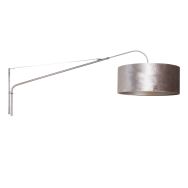 Wandlamp Elegant Classy 8131ST staal met grijze velours kap Ø50 cm