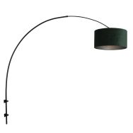 Boog wandlamp Sparkled Light 8139ZW zwart met luxe groen velours kap
