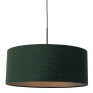 Hanglamp Sparkled Light 8156ZW, zwart met groen velours kap