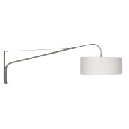 Wandlamp Elegant Classy 9328ST staal met grof wit linnen kap Ø50 cm