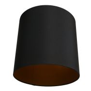 Zwart fijn Linnen Lampenkap K1564SS met E27 support en goudkleurige binnenkant.