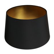 Schwarzer Leinenlampenschirm K5894SS ⌀30cm mit E27-Untergestell.