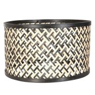 Naturel met zwart bamboe/houten lampenkap K7396BS ⌀30cm met E27 support.