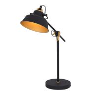 Robuste schwarzgoldene Tischlampe Nove 1321ZW mit E27-Fassung