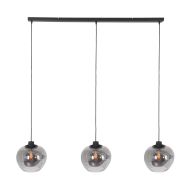 Hanglamp Lotus 1898ZW Zwart 3 lichts E27 fitting