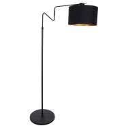 Schwarze Stehleuchte 'kleine Bogenlampe' Linstrom 2132ZW mit schwarzgoldenem Schirm