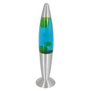 Lavalamp Volcan 3116ST staal met groen blauwe vloeistof