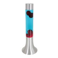 Staalkleurige lavalamp Volcan 3117ST met helder en rode vloeistof