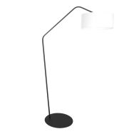 Schwarze Stehlampe Zig-Zag 4244ZW mit weißem grobem Leinen Lampenschirm – Einzigartiges Design und funktionale Nutzung