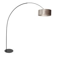 Schwarze Stehlampe Curve 4263ZW mit grauem Velours Lampenschirm – Einzigartiges Design und funktionale Nutzung