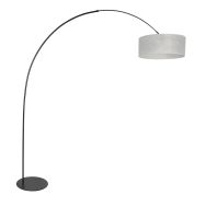 Schwarze Stehlampe Curve 4266ZW mit silbernem transparentem Sizoflor Lampenschirm – Einzigartiges Design und funktionale Nutzung