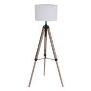 Floor lamp Triek 7176ZW tripod with coarse linen white lampshade