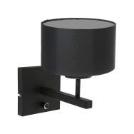 Black Wall Lamp Rod 7200ZW with switch and shade Black Linen