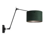 Zwarte wandlamp Prestige Chic 8121ZW met groen velours kap