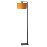 Zwarte vloerlamp Stang 8221ZW met schakelaar en goud velours kap