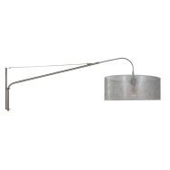 Staalkleurige wandlamp Elegant Classy 9327ST met Sizoflor zilver kap