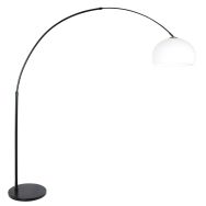 Black floor lamp / arc lamp Sparkled Light 9831ZW with white plastic ball shade