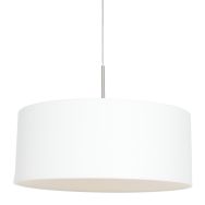 Steel-colored hanging lamp Sparkled Light 9889ST with white coarse linen shade